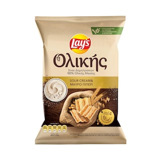 LAYS | ΟΛΙΚΗΣ | Τσιπς Ολικής Άλεσης Sour Cream & Μαύρο Πιπέρι 95g