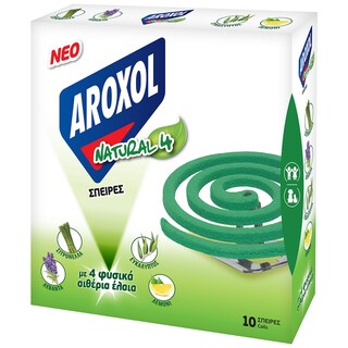 AROXOL | Εντομοαπωθητικές Σπείρες Natural 4 Spiral 10 Τεμάχια