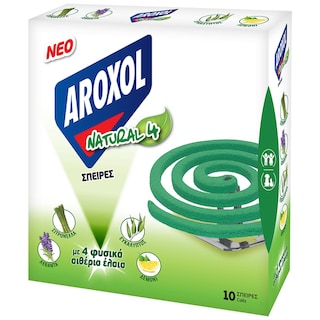 AROXOL | Εντομοαπωθητικές Σπείρες Natural 4 Spiral 10 Τεμάχια