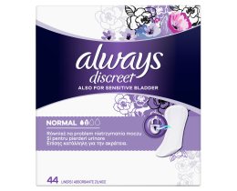 ALWAYS | DISCREET | ALWAYS DISCREET LINERS NORMAL 44PCS