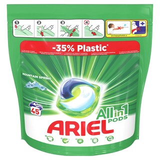 ARIEL | Kάψουλες Πλυντηρίου Ρούχων Allin1 Pods Mountain Spring 45 Τεμάχια