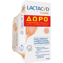 LACTACYD | Λοσιόν Καθαρισμού Ευαίσθητης Περιοχής 200ml+Μαντηλ. Δώρο