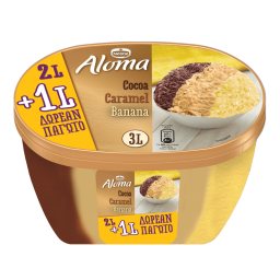 ALOMA | Παγωτό Σοκολάτα Καραμέλα Μπανάνα 1.45kg Δώρο 50%