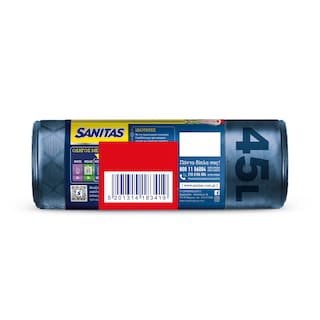 SANITAS | Σακούλες Απορριμμάτων Flex & Strong Μεγάλες με Κορδόνι 10+10 Τεμ. WC Δώρο