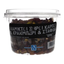 ΑΒ | ΞΗΡΟΙ ΚΑΡΠΟΙ ΑΝΑΜΕΙΚΤΟΙ ΜΕ CRANBERRY ΚΑΙ ΣΤΑΦΙΔΑ 250 GR