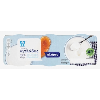 ΑΒ | ΓΙΑΟΥΡΤΙ ΛΕΥΚΟ ΑΓΕΛΑΔΟΣ 4% ΛΙΠΑΡΑ 3 X 200 GR