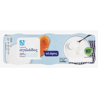 ΑΒ | Γιαούρτι Αγελάδος 3,9% Λιπαρά 3 Χ 200 gr