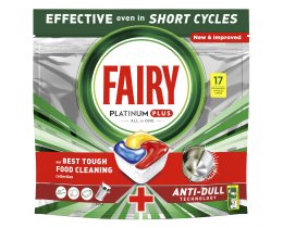 FAIRY | Κάψουλες Πλυντηρίου Πιάτων Platinum Plus Anti Dull Λεμόνι 17 Τεμάχια