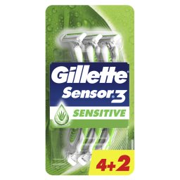 GILLETTE | Ξυριστική Μηχανή Μιας Χρήσης Sensor 3 Sensitive 4+2 Τεμάχια Δώρο 6 Τεμάχια