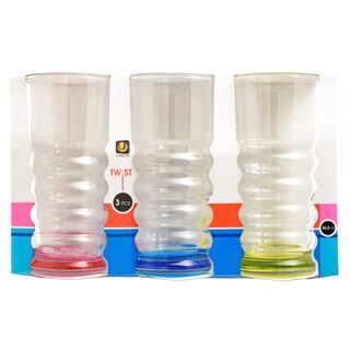 - | WATER GLASS TWIST 36,5CL CLRD BOTTOM MIX