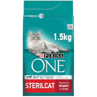 PURINA ONE | Γατοτροφή Sterilcat Βοδινό Σιτάρι 1.5kg