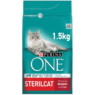 PURINA ONE | Γατοτροφή Sterilcat Βοδινό Σιτάρι 1.5kg