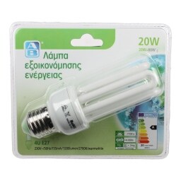 ΑΒ | ΛΑΜΠΑ ΟΙΚΟΝΟΜΙΑΣ 20W 4U E27 1 ΤΕΜ