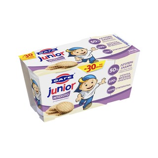 JUNIOR | Παιδικό Γιαούρτι Μπισκότο 2x140g Έκπτωση 0.30E