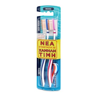 AQUAFRESH | Οδοντόβουρτσα Deep Reach Μέτρια 1+1 Τεμάχιο