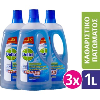 DETTOL | Υγρό Γενικού Καθαρισμού Θαλάσσια Φρεσκάδα Αποκλειστικά Online 3x1lt