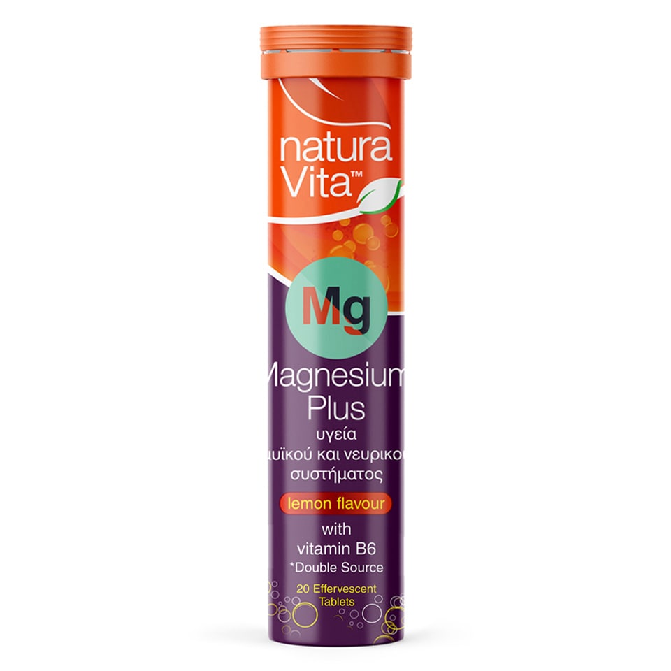 NATURA VITA Συμπλήρωμα Διατροφής Magnesium Plus Λεμόνι