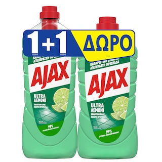 AJAX | ULTRA | Υγρό Καθαρισμού Ultra Λεμόνι 1.5lt + 1lt Δώρο