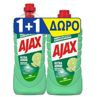 AJAX | ULTRA | Υγρό Καθαρισμού Ultra Λεμόνι 1.5lt + 1lt Δώρο