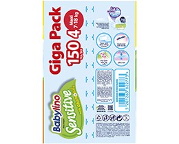 BABYLINO | BABYLINO SENS.GIGAPACK MAXI NO4 150P Sensitive No4 7-18kg Giga Pack 150 Τεμάχια
