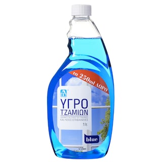 ΑΒ | Καθαριστικό Τζαμιών Blue Ανταλλακτικό 750ml+250ml Δώρο
