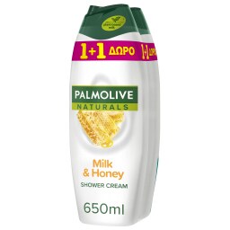 PALMOLIVE | Αφρόλουτρο Naturals Μέλι & Γάλα 650ml 1+1 Δώρο