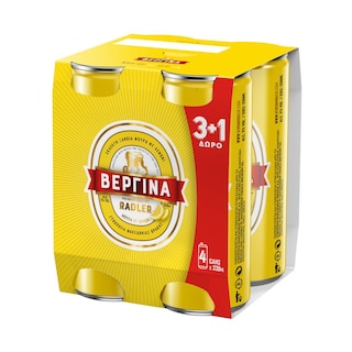 ΒΕΡΓΙΝΑ | Μπύρα Radler Λεμόνι Κουτί 330ml 3+1 Δώρο