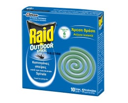 RAID | Εντομοαπωθητικό Spiral Καπνογόνες Σπείρες 10 Τεμάχια