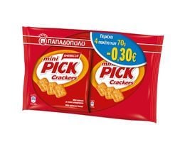ΠΑΠΑΔΟΠΟΥΛΟΥ | Κράκερς Mini Pick BBQ 4x70g Έκπτωση 0.30Ε