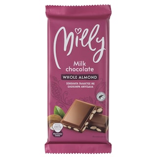 MILLY | Σοκολάτα Γάλακτος με Αμύγδαλα 200g