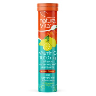NATURA VITA | Συμπλήρωμα Διατροφής Βιταμίνη C 1000mg Λεμόνι 20 Τεμάχια