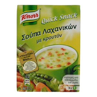 KNORR | QUICK SNACK | ΣΟΥΠΑ ΜΕ ΛΑΧΑΝΙΚΑ ΚΑΙ ΚΡΟΥΤΟΝ 45 GR