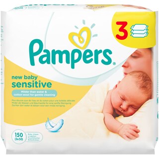 PAMPERS | NEW BABY SENSITIVE | ΜΩΡΟΜΑΝΤΗΛΑ NEW BABY SENSITIVE NEWBABY 3 X 150 ΤΕΜ