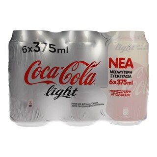 COCA COLA | LIGHT | ΑΝΑΨΥΚΤΙΚΟ ΚΟΥΤΙ 6 X 375 ML