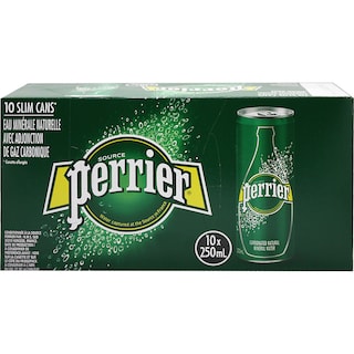 PERRIER | Carbonated Water Natural Mineral Can 10x250ml