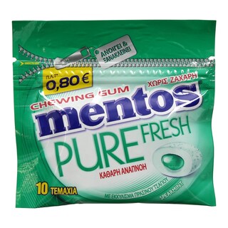 MENTOS | PURE FRESH RESEALABLE | ΤΣΙΚΛΕΣ ΔΥΟΣΜΟΣ 15 GR