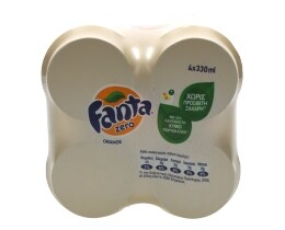 FANTA | ZERO | ΑΝΑΨΥΚΤΙΚΟ ΠΟΡΤΟΚΑΛΙ ΧΩΡΙΣ ΖΑΧΑΡΗ ΚΟΥΤΙ 4 X 330 ML
