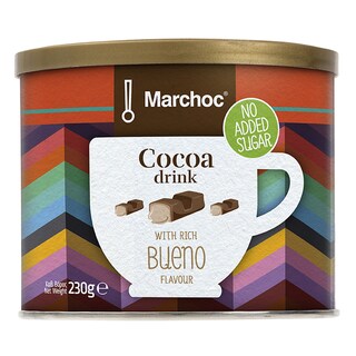 MARCHOC | Ρόφημα Σοκολάτας Γάλακτος Bueno 0% Ζάχαρη 230g