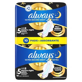 ALWAYS | Σερβιέτες Ultra Secure Night Extra 10 Τεμάχια