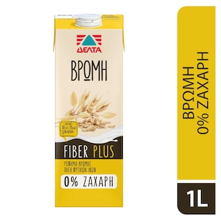 ΔΕΛΤΑ | Ρόφημα Βρώμης Fiber Plus 0% Ζάχαρη 1lt