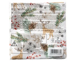 DECORATA | Χαρτοπετσέτες Τάρανδοι 33x33cm 113g