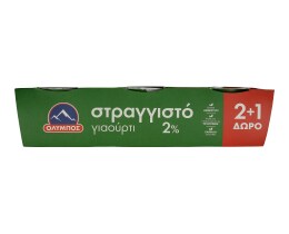 ΟΛΥΜΠΟΣ | WHITE YOGHURT 2% ΣΤΡΑΓΓΙΣΤΟ 3Χ200GR 2+1ΔΩΡΟ