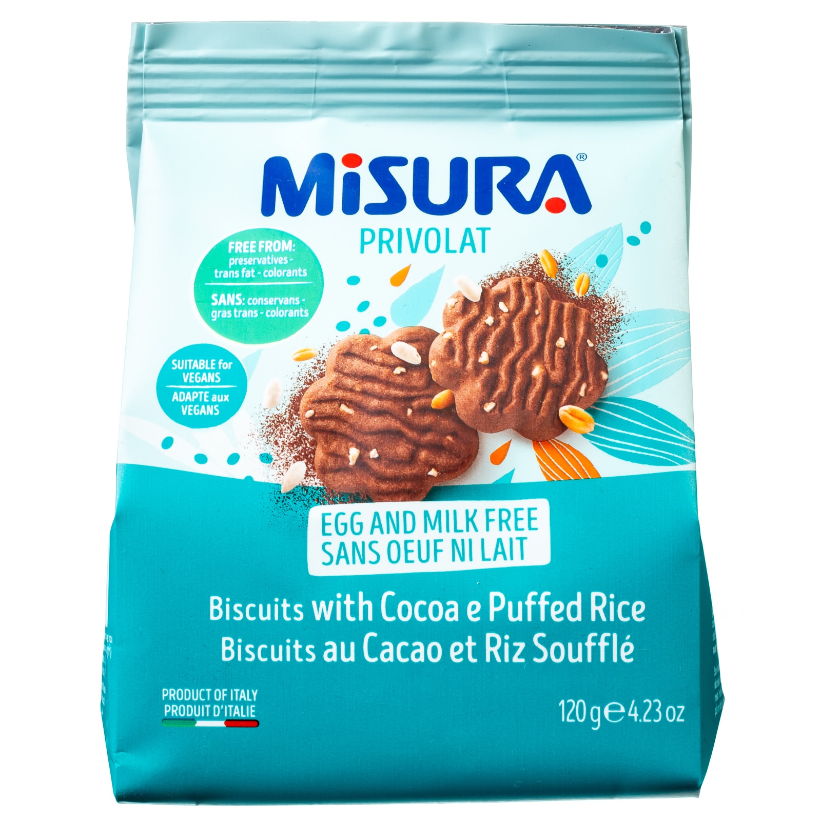 Μπισκότα Privolat με Κακάο και Κόκκους Ρυζιού 120g