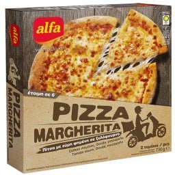 ALFA | Πίτσα Μαργαρίτα Κατεψυγμένη 2 Τεμάχια 730gr