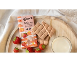 VEGANZ | Λευκή Σοκολάτα Bio Φράουλα & Corn Flakes 80g