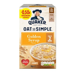 QUAKER | Νιφάδες Βρώμης Golden Syrup Ολικής Άλεσης 360g Έκπτωση 0.50Ε