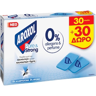 AROXOL | Εντομοαπωθητικά Πλακίδια Pure & Strong 30+30 Τεμάχια Δώρο