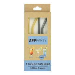 - | Straws Glass 2 Colors 20cm 4 Pieces