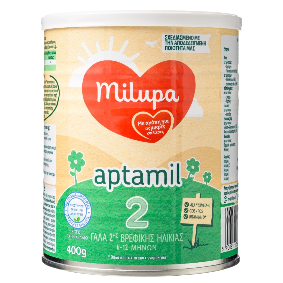 MILUPA Γάλα 2ης Βρεφικής Ηλικίας Aptamil Σκόνη 400g