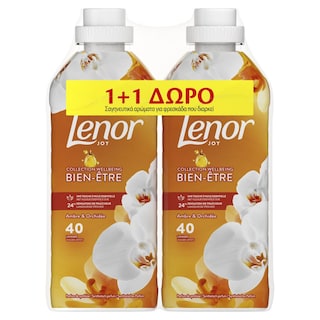 LENOR | Συμπυκνωμένο Μαλακτικό Gold Orchid 40 Μεζούρες 1+1 Δώρο